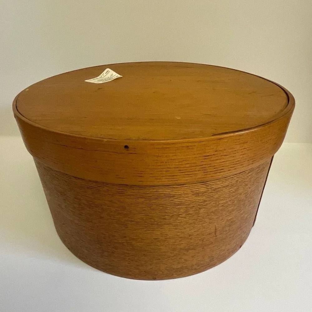 Antique Round Bentwood Wooden Pantry Box 1898 Handwritten Inscription 10 Inch